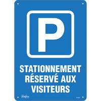 "Stationnement r&eacute;serv&eacute; aux visiteurs" Sign, 10" x 14", Plastic, French with Pictogram Fastek