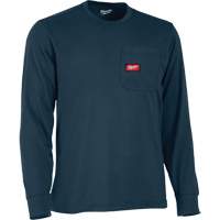 Gridiron Long-Sleeved Pocket-T-Shirt, Men's, Small, Blue Fastek