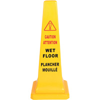 Wet Floor Safety Cone, Bilingual with Pictogram Fastek