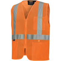 6943 Gilet de s&eacute;curit&eacute; &agrave; mailles ignifuge, Orange haute visibilit&eacute;, Petit, Polyester Fastek