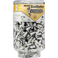 Recharge de bouchons d'oreilles Zebra pour distributeurs de bouchons d'oreilles EcoStation, Vrac - Contenant Fastek