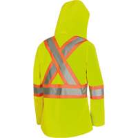 5628W Parka matelass&eacute; de s&eacute;curit&eacute; 300D The Rock, Polyester/Polyur&eacute;thane, Jaune lime haute visibilit&eacute;, T-petit Fastek