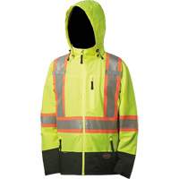 5221 Manteau de s&eacute;curit&eacute; imperm&eacute;able &agrave; coquille souple de premi&egrave;re qualit&eacute;, Polyester, Jaune lime haute visibilit&eacute;, Petit Fastek