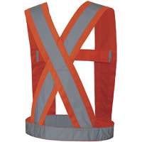 High-Visibility 4" Wide Adjustable Safety Sash, CSA Z96 Class 1, High Visibility Orange, Silver Reflective Colour, One Size SHI029 | Fastek