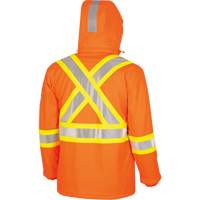 5884 Manteau imperm&eacute;able ignifuge et r&eacute;sistant aux arcs &eacute;lectriques avec capuchon Flash-Gard, Petit, Orange haute visibilit&eacute;, 51 cal/cm² Fastek