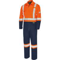 7702BBT Combine de s&eacute;curit&eacute; deux tons FR-Tech, Taille 40 (grand taille), Bleu marin/Orange, 10 cal/cm² Fastek