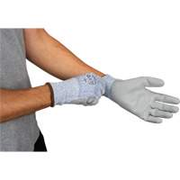 Eco-Friendly Stretch Cut-Resistant Gloves, Size 8, 13 Gauge, Polyurethane Coated, HPPE/RPET Shell, ASTM ANSI Level A2 Fastek