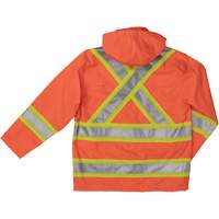 Ripstop Safety Rain Jacket, Polyester, X-Small, High Visibility Orange SHI932 | Fastek