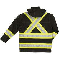 Ripstop Safety Rain Jacket, Polyester, X-Small, Black SHI941 | Fastek