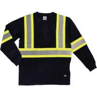 Long Sleeve Safety T-Shirt, Cotton, X-Small, Black SHJ005 | Fastek