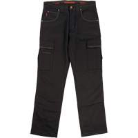 WP100 Work Pants, Cotton/Spandex, Black, Size 0, 30 Inseam SHJ108 | Fastek