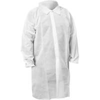 KleenGuard KGA10 Lab Coat, Medium, White Fastek