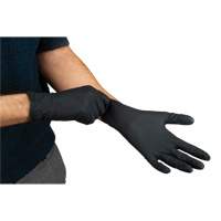 Gants d'examen de poids lourd &agrave; prise tactile, Petit, Nitrile, 8 mils, Sans poudre, Noir Fastek