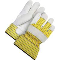 Lined Fitter's Gloves with Safety Cuff, 2X-Large, Grain Cowhide Palm, Acrylic-Pile Inner Lining Fastek