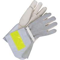 Lined Utility Gloves with 5" Cuff, Grain Cowhide, Size 10 Fastek