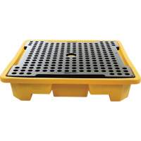 4-Drum Spill Pallet, 66 US gal. Spill Capacity, 57.5" x 57.5" x 12" Fastek