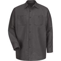 Long Sleeve Industrical Work Shirt, Men's, Medium, Charcoal Fastek