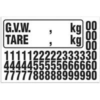 G.V.W. Truck Number Kit, Assorted Numbers/Letters/Punctuation, Black Fastek