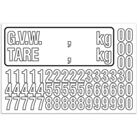 G.V.W. Truck Number Kit, Assorted Numbers/Letters/Punctuation, White Fastek