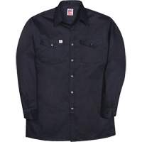 Long-Sleeve Industrial Work Shirt, Men's, Small, Navy Blue Fastek