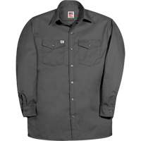 Premium Long-Sleeve Work Shirt, Men's, Small, Charcoal Fastek