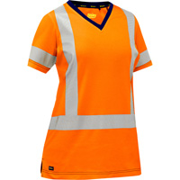 Bisley&reg; Women's X-Back Short Sleeve Shirt, Poly-Cotton, Small, High Visibility Orange Fastek