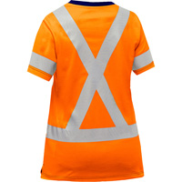 Bisley&reg; Women's X-Back Short Sleeve Shirt, Poly-Cotton, Small, High Visibility Orange Fastek