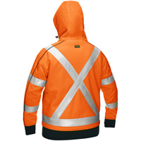 Coton ouat&eacute; doubl&eacute; de sherpa avec capuchon &agrave; fermeture &eacute;clair compl&egrave;te et X au dos Bisley pour femmes, Petit, Orange haute visibilit&eacute; Fastek