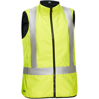 Bisley&reg; X-Back Women's Contoured Reversible Puffer Vest, High Visibility Lime-Yellow, Small, Polyester Fastek