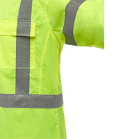 Bisley&reg; X-Back Long Sleeve Work Shirt with X-Airflow, Poly-Cotton, Small, High Visibility Lime-Yellow Fastek