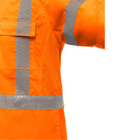 Bisley&reg; X-Back Long Sleeve Work Shirt with X-Airflow, Poly-Cotton, Small, High Visibility Orange Fastek
