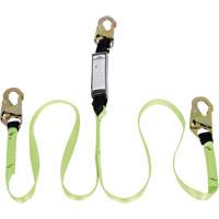 SA-54000-6 Shock Absorbing Lanyard, 6', Snap Hook Center, Snap Hook Leg Ends, Polyester Fastek