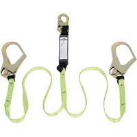 SA-54022-4 Shock Absorbing Lanyard, 4', Form Hook Center, Snap Hook Leg Ends, Polyester Fastek