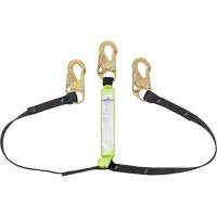 SA-64000-4 Shock Absorbing Lanyard, 4', Snap Hook Center, Snap Hook Leg Ends, Polyester Fastek