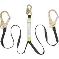 SA-64022-6 Shock Absorbing Lanyard, 6', Form Hook Center, Snap Hook Leg Ends, Polyester Fastek