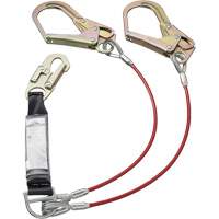 SA-55522-4 PVC-Coated Shock Absorbing Lanyard, 4', Form Hook Center, Snap Hook Leg Ends, Galvanized Steel Fastek