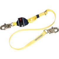 Adjustable Web Shock-Absorbing Lanyard, 6', Snap Hook Center, Snap Hook Leg Ends, Polyester Fastek