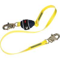 Coated Web Shock-Absorbing Lanyard, 6', Snap Hook Center, Snap Hook Leg Ends Fastek