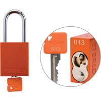 Cadenas de verrouillage de s&eacute;curit&eacute; Velocity Plus, Orange, Cl&eacute;s identiques, Aluminium, Largeur de 1-1/2" Fastek