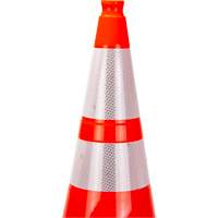Premium Traffic Cone, 28", Orange, 4" & 6" Reflective Collar(s) Fastek