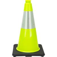 Premium Traffic Cone, 18", Lime Green, 6" Reflective Collar(s) Fastek