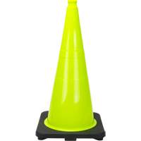Premium Traffic Cone, 28", Lime Green Fastek