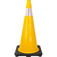 Premium Traffic Cone, 28", Yellow, 4" Reflective Collar(s) Fastek