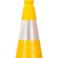 Premium Traffic Cone, 28", Yellow, 4" Reflective Collar(s) Fastek