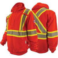 Atlas Guardian&reg; FR/AR Full-Zip Hoodies, Men's, X-Small, High Visibility Orange, 18 cal/cm² Fastek