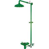 Laboratory Combination Shower with Open ABS Bowl, Wall-Mount Fastek