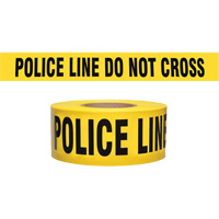 "Police Line Do Not Cross" Contractor-Grade Barricade Tape, English, 3" W x 1000' L, 2 mils, Black on Yellow Fastek