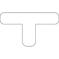 Formes pour le marquage des planchers, T, 9,5" lo x 6,5" la, Blanc, Vinyle Fastek
