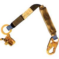 Trailing Rope Grab with Attached Shock Pack Lanyard, 2', Snap Hook Center, Snap Hook Leg Ends, Polyester Fastek