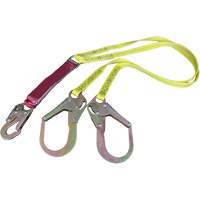 External Energy Absorber Lanyard with 2-1/4" Hooks, 6', Snap Hook Center, Snap Hook Leg Ends, Polyester Fastek